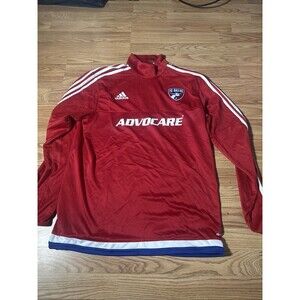 Adidas Men’s MLS FC Dallas Soccer Red ¼ Zip Pullover Jacket Size Large